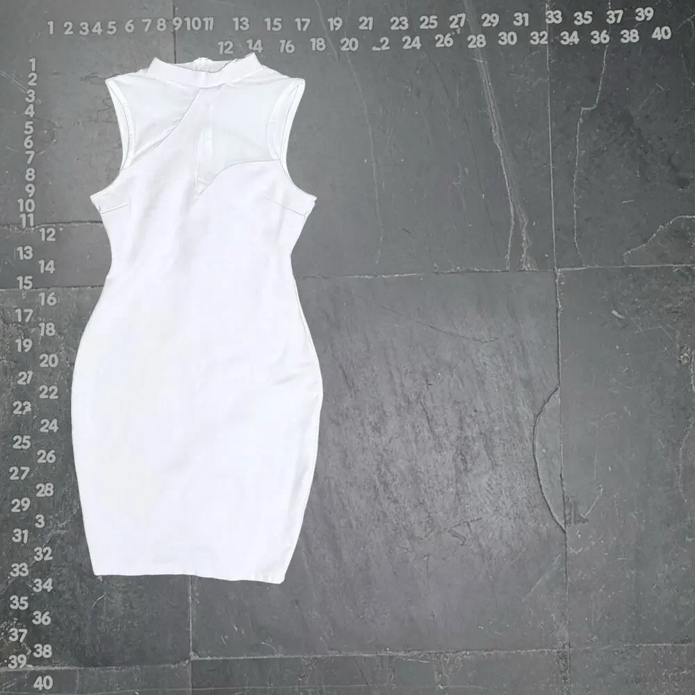 Fashion Nova White Good Attitude Mesh Cut Out Mini Dress - Picture 2 of 3